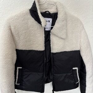 Hurley Black and White Fleece Jacket